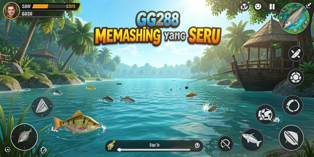 Tangkapan besar dalam gameplay GG288, menunjukkan suasana memancing yang menakjubkan.