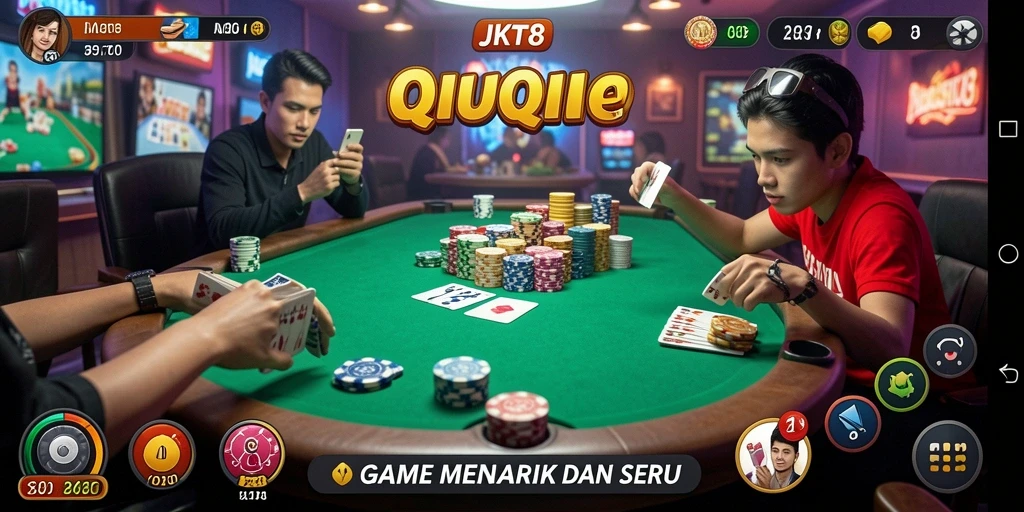 Tampilan gameplay seru di JKT8 saat bermain QiuQiu.