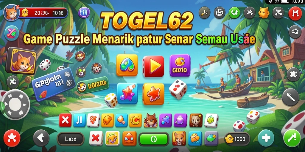 Screenshot gameplay TOGEL62 menampilkan pemain menyelesaikan teka-teki.